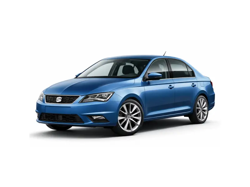 Μπλε Seat Toledo, προσφέρεται για ενοικίαση από την εταιρεία Imperial Car Rental.