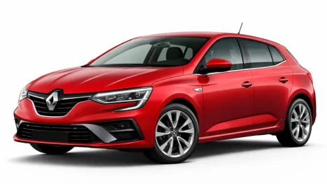 Une Renault Megane rouge est proposée à la location par la société Imperial Car Rental.