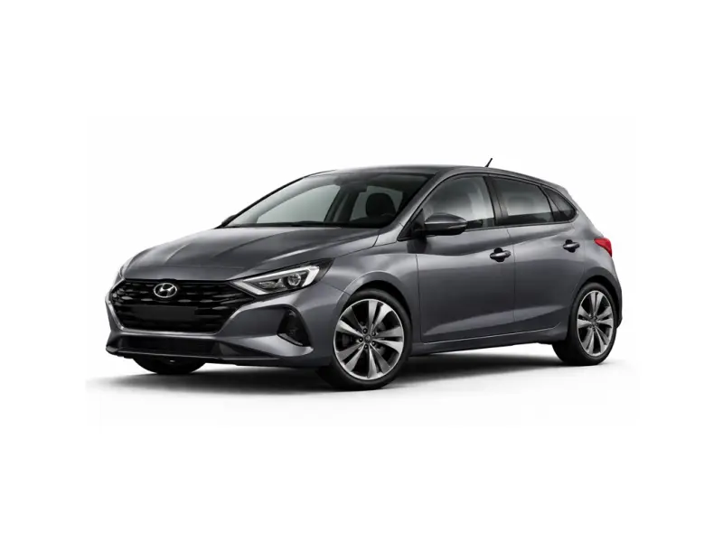 Der graue Hyundai i20 wird von der Firma Imperial Car Rental zur Vermietung angeboten.