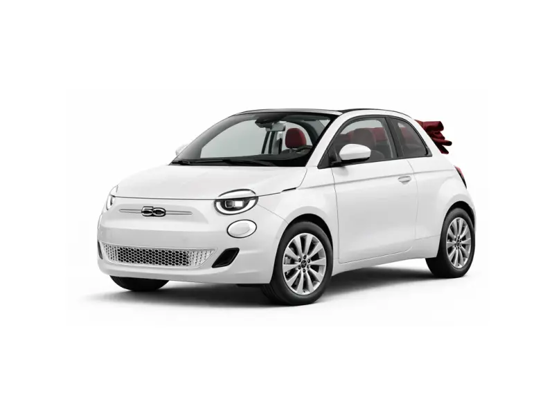Белый Fiat 500. Автомобиль предлагается в аренду компанией Imperial Car Rental.
