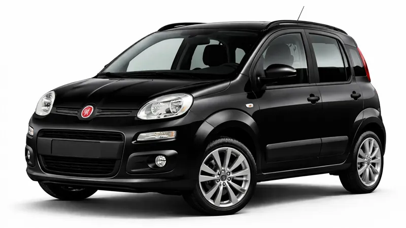 Fiat Panda svart kompakt hyrbil för stadsturer och små grupper.