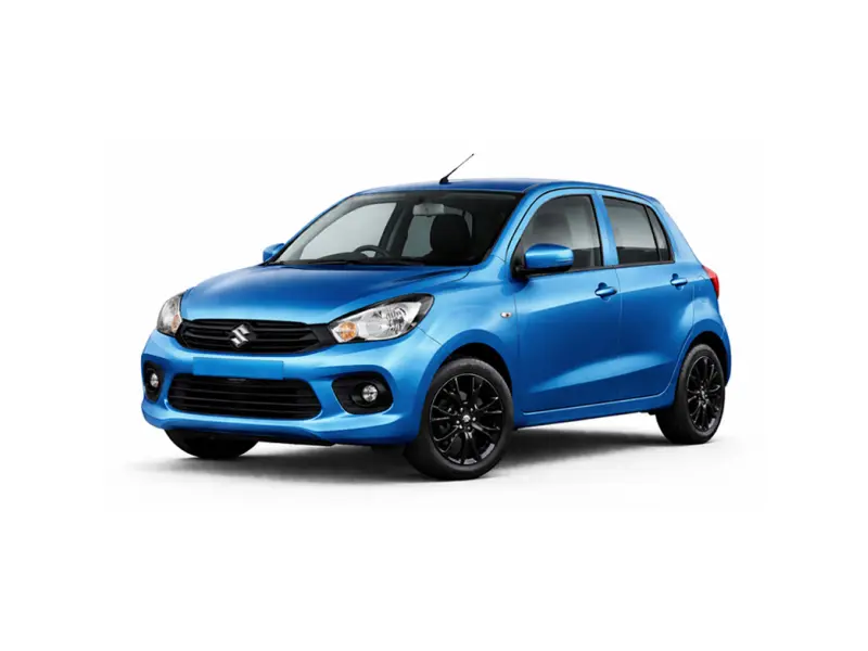 Μπλε Suzuki Celerio. Αυτοκίνητο προς ενοικίαση από την Imperial Car Rental.