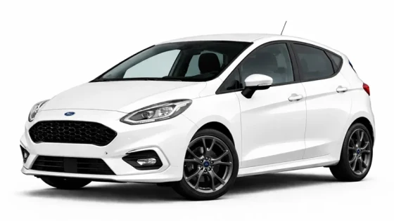 Ford Fiesta di colore bianco, offerta a noleggio da Imperial Car Rental.