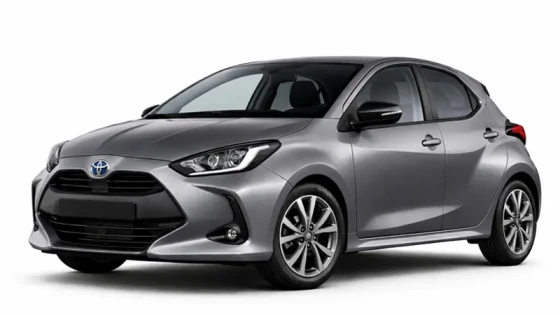 A gray Toyota Yaris offered for rental by Imperial Car Rental.