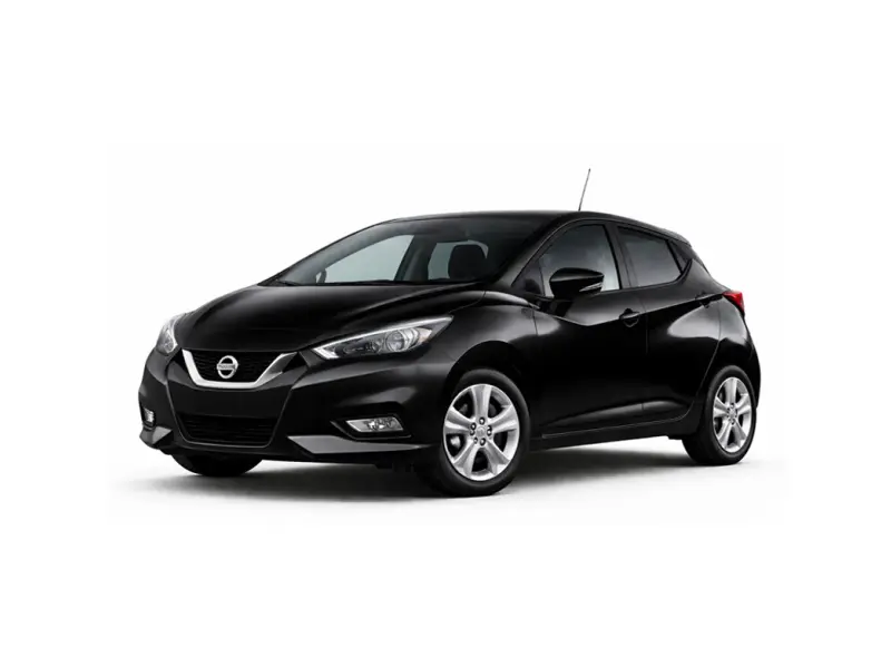 A black Nissan Micra is offered for rental by the company Imperial Car Rental.