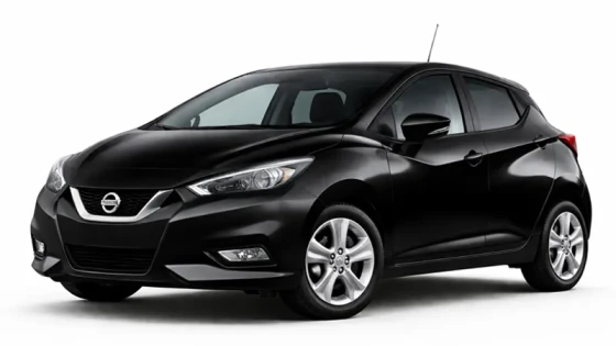 Siyah renk Nissan Micra modeli. Imperial Car Rental tarafından kiralanmaktadır.