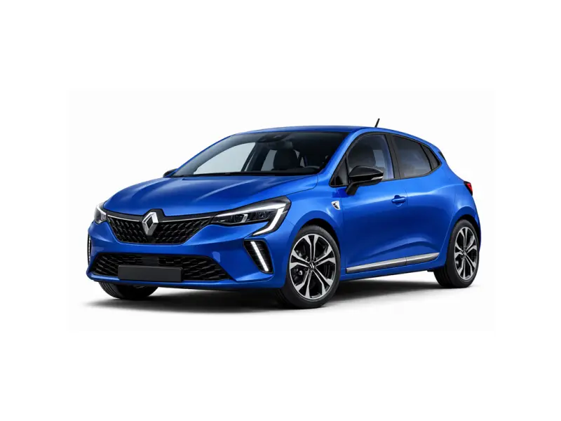 La voiture est une Renault Clio de couleur bleue. Elle est proposée à la location par la société Imperial Car Rental.