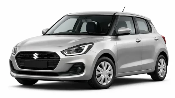 Gümüş renkli Suzuki Swift. Imperial Car Rental tarafından kiralama hizmeti sunulmaktadır.