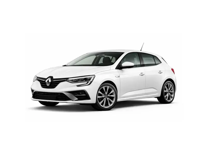 Weißer Renault Megane. Dieses Auto wird von der Firma Imperial Car Rental vermietet.