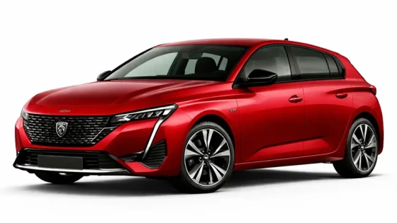 Der rote Peugeot 308 wird von der Firma Imperial Car Rental zur Miete angeboten.