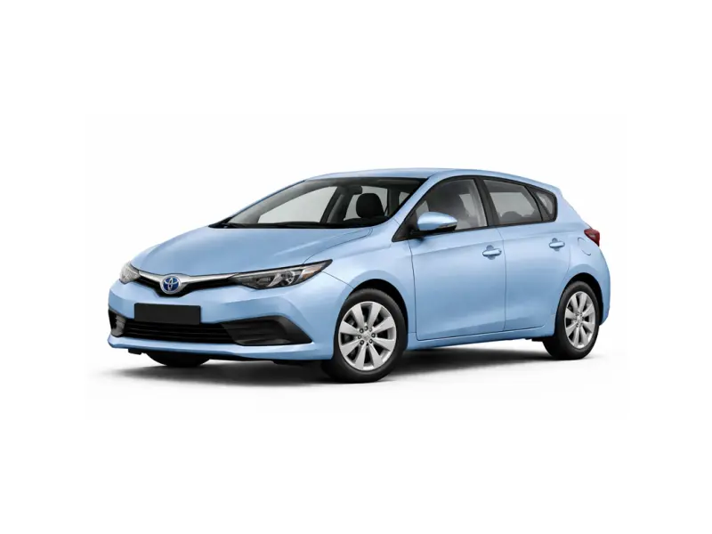 Light blue Toyota Auris offered for rental by Imperial Car Rental.