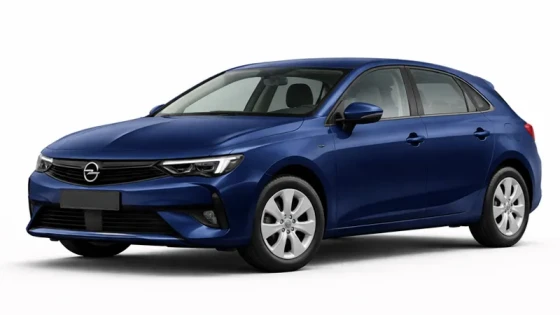 Blue Opel Astra offered for rental by the company Imperial Car Rental.