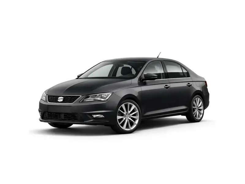 A black Seat Toledo offered for rental by the company Imperial Car Rental.