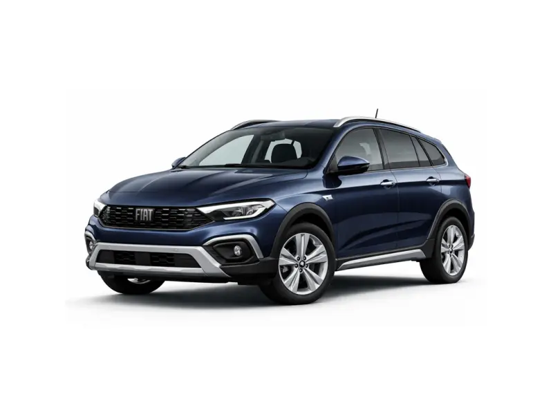 The car is a dark blue Fiat Tipo. This car is offered for rental by the company Imperial Car Rental.