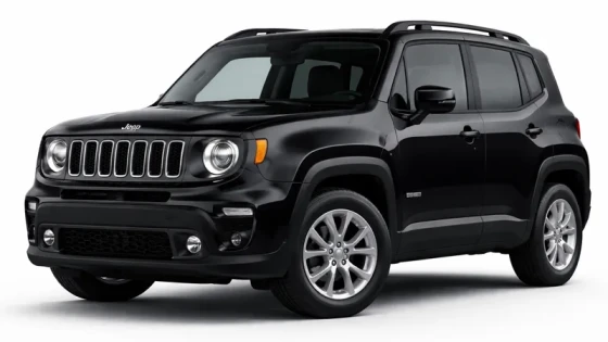 Svart Jeep Renegade erbjuds för uthyrning av företaget Imperial Car Rental.