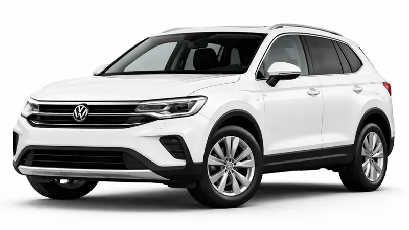 Volkswagen Tiguan SUV rental car in white with sleek design and modern features for car hire.