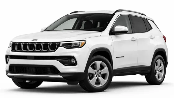 White Jeep Compass offered for rental by Imperial Car Rental.