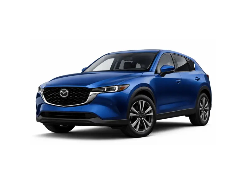Une Mazda CX de couleur bleue est proposée à la location par la société Imperial Car Rental.