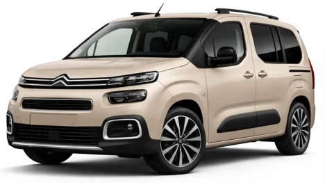 Une Citroen Berlingo beige, proposée à la location par la société Imperial Car Rental.