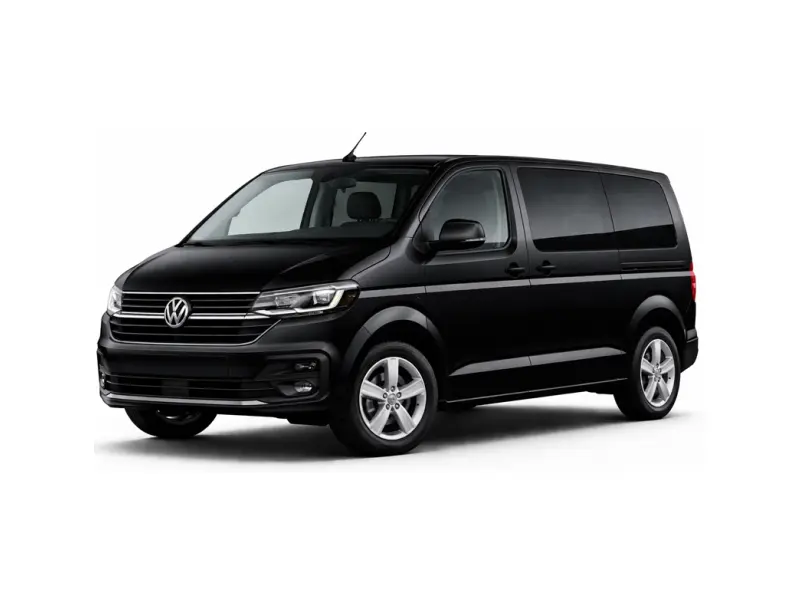 Μαύρο Volkswagen Transporter διαθέσιμο για ενοικίαση από την εταιρεία Imperial Car Rental.