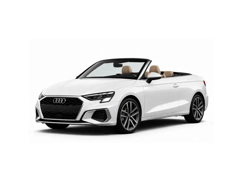 Witte Audi A3 cabriolet, te huur bij Imperial Car Rental.