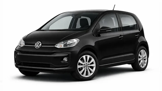 A black Volkswagen Up available for rental by Imperial Car Rental.