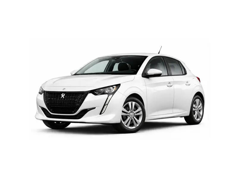 La voiture est une Peugeot 208 blanche. Elle est proposée à la location par la société Imperial Car Rental.